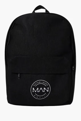 Black Backpack with Man Logo | boohooMAN UK